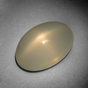 Pietra di luna stellata naturale crema da 10,15 ct, taglio ovale, traslucido