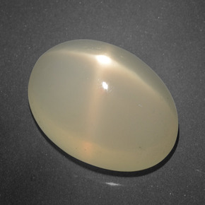 Pietra di luna stellata naturale crema da 15,60 ct, taglio ovale, traslucido
