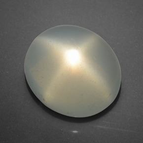 Pietra di luna stellata naturale crema da 16,52 ct, taglio ovale, traslucido
