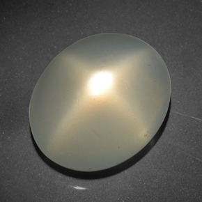 Pietra di luna stellata naturale crema da 21,08 ct, taglio ovale, traslucido