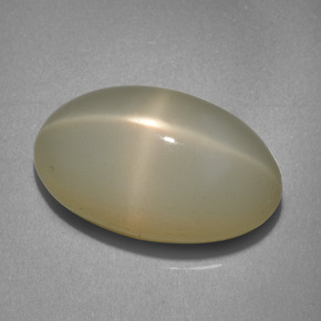 Pietra di luna stellata naturale crema da 12,06 ct, taglio ovale, traslucido