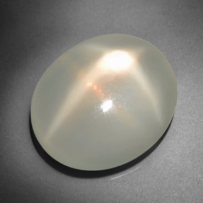 Pietra di luna stellata naturale crema da 20,82 ct, taglio ovale, traslucido
