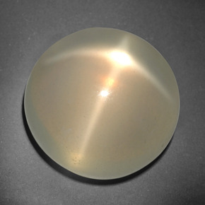 Pietra di luna stellata naturale crema da 26,12 ct, taglio rotondo, traslucido
