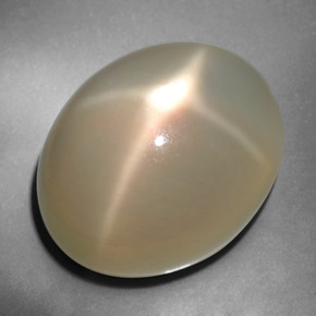 Pietra di luna stellata naturale crema da 34,76 ct, taglio ovale, traslucido
