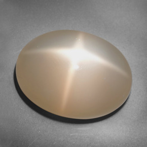 Pietra di luna stellata naturale arancione da 25,39 ct, taglio ovale, traslucido
