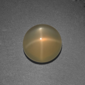 Pietra di luna stellata naturale arancione da 4,42 ct, taglio rotondo, traslucido