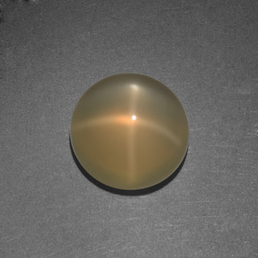 Pietra di luna stellata naturale arancione da 4,42 ct, taglio rotondo, traslucido
