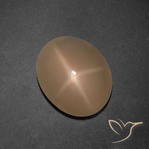 Pietra di luna stellata Arancio medio-scuro naturale da 5.92 ct, Taglio ovale, Traslucido