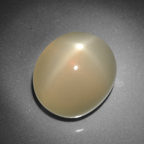 Pietra di luna stellata Color crema naturale da 7.27 ct, Taglio ovale, Traslucido
