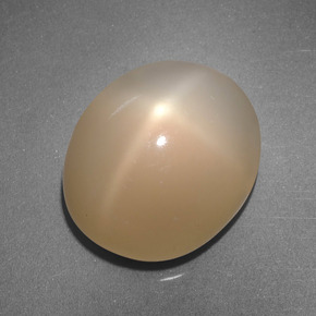 Pietra di luna stellata pesca crema naturale da 6.87 ct, Taglio ovale, Traslucido