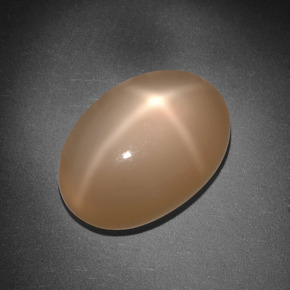 Pietra di luna stellata naturale arancione da 8,01 ct, taglio ovale, traslucido