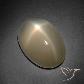 Pietra di luna stellata naturale arancione da 7,41 ct, taglio ovale, traslucido