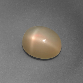 Pietra di luna stellata naturale arancione da 4,36 ct, taglio ovale, traslucido