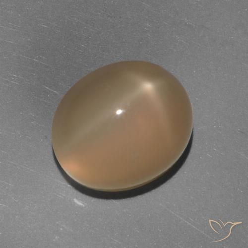5.84ct Naturale Arancio medio-scuro Pietra di luna stellata, Ovale, Traslucido, Photo A