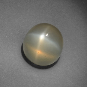 Pietra di luna stellata naturale crema da 4,15 ct, taglio rotondo, traslucido