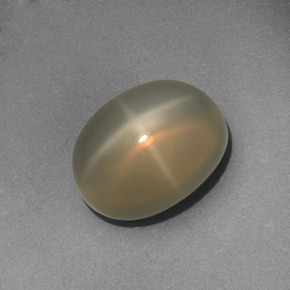 Pietra di luna stellata Color crema naturale da 4.62 ct, Taglio ovale, Traslucido