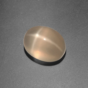 Pietra di luna stellata naturale arancione da 3,33 ct, taglio ovale, traslucido