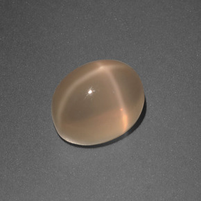 Pietra di luna stellata naturale crema da 3,26 ct, taglio ovale, traslucido