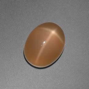 Pietra di luna stellata naturale arancione da 3,05 ct, taglio ovale, traslucido