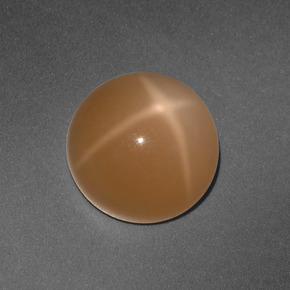Pietra di luna stellata naturale arancione da 3,65 ct, taglio rotondo, traslucido