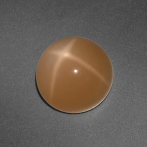 Pietra di luna stellata naturale arancione da 3,65 ct, taglio rotondo, traslucido
