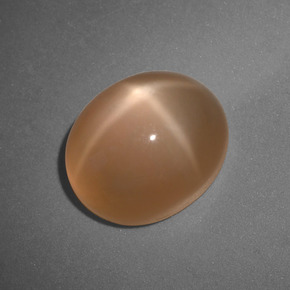 Pietra di luna stellata naturale arancione da 6,04 ct, taglio ovale, traslucido