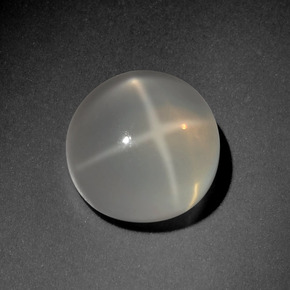 Pietra di luna stellata Color crema naturale da 5.91 ct, Taglio rotondo, Traslucido