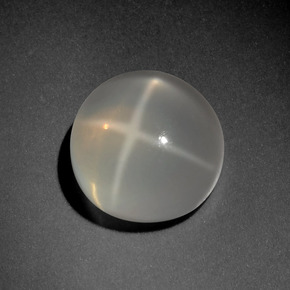 Pietra di luna stellata Color crema naturale da 5.91 ct, Taglio rotondo, Traslucido