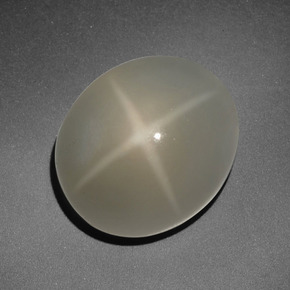 Pietra di luna stellata naturale crema da 9,94 ct, taglio ovale, traslucido