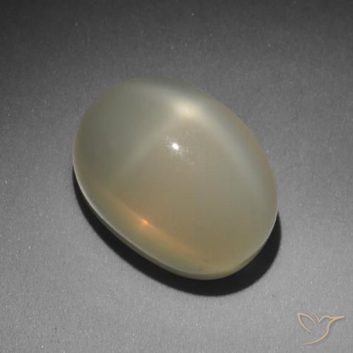 11.49ct Naturale Marrone Molto Chiaro Pietra di luna stellata, Ovale, Traslucido