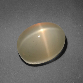 Pietra di luna stellata naturale arancione da 7,31 ct, taglio ovale, traslucido