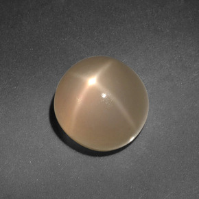 Pietra di luna stellata naturale crema da 4,98 ct, taglio rotondo, traslucido
