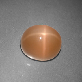 Pietra di luna stellata naturale arancione da 5,07 ct, taglio ovale, traslucido