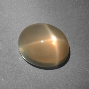 Pietra di luna stellata naturale crema da 3,49 ct, taglio ovale, traslucido