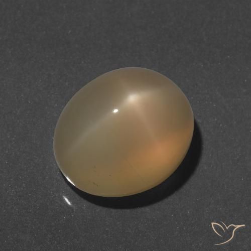 9.66ct Naturale Dorato pesca chiaro Pietra di luna stellata, Ovale, Traslucido