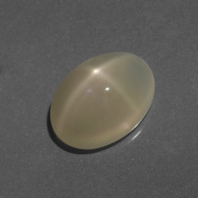 Pietra di luna stellata naturale bianco da 5,71 ct, taglio ovale, traslucido