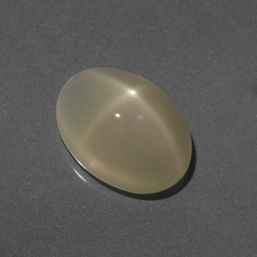 Pietra di luna stellata naturale bianco da 5,71 ct, taglio ovale, traslucido