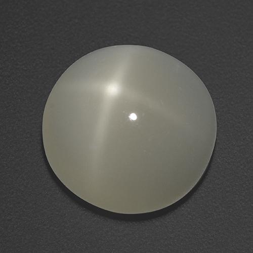 Pietra di luna stellata naturale bianco da 5,93 ct, taglio rotondo, traslucido