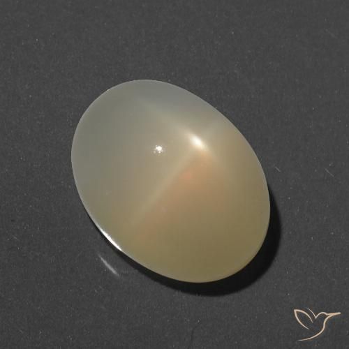 Pietra di luna stellata Giallo arancio naturale da 7.71 ct, Taglio ovale, Traslucido