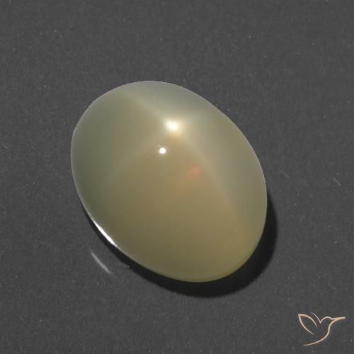 7.95ct Naturale Giallo chiaro Pietra di luna stellata, Ovale, Traslucido