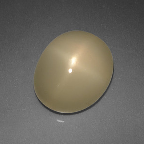 Pietra di luna stellata naturale crema da 5,08 ct, taglio ovale, traslucido
