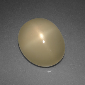 Pietra di luna stellata naturale crema da 5,08 ct, taglio ovale, traslucido