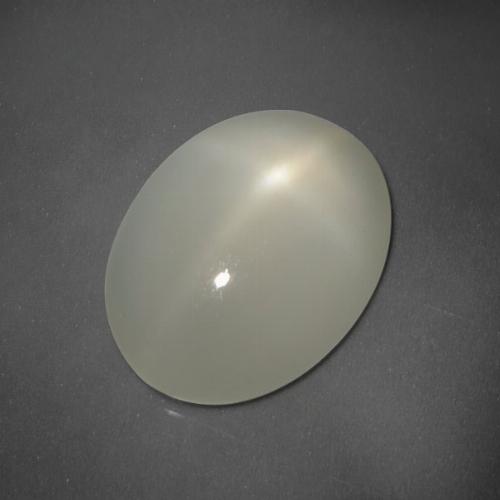 Pietra di luna stellata naturale bianco da 5,60 ct, taglio ovale, traslucido
