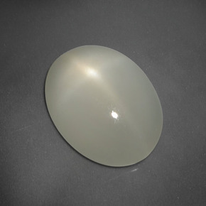 Pietra di luna stellata naturale bianco da 5,60 ct, taglio ovale, traslucido