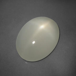 Pietra di luna stellata naturale bianco da 5,60 ct, taglio ovale, traslucido