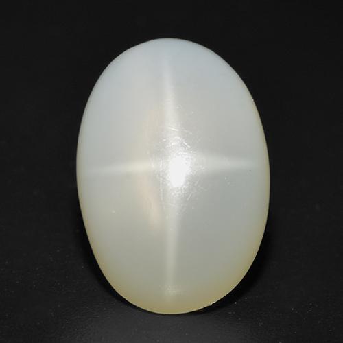 Pietra di luna stellata naturale bianco da 5,32 ct, taglio ovale, traslucido