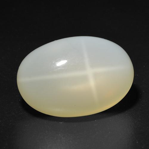 Pietra di luna stellata naturale bianco da 5,32 ct, taglio ovale, traslucido