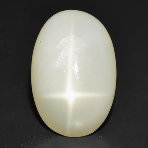 Pietra di luna stellata Bianco crema naturale da 5.62 ct, Taglio ovale, Traslucido