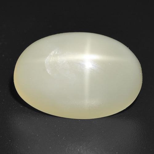 Pietra di luna stellata Bianco crema naturale da 5.62 ct, Taglio ovale, Traslucido
