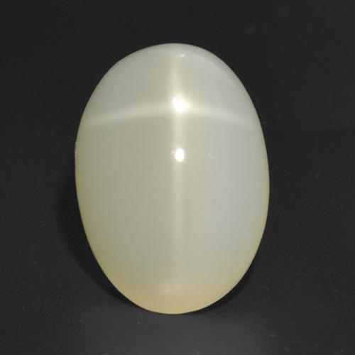 Pietra di luna stellata naturale bianco da 5,34 ct, taglio ovale, traslucido